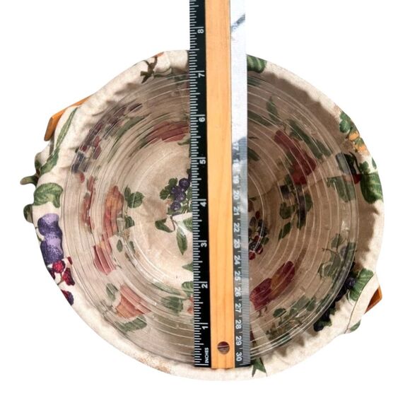 Longaberger Fruit Medley Basket w Handle incl Fabric Liner & Plastic Protector - Picture 7 of 11